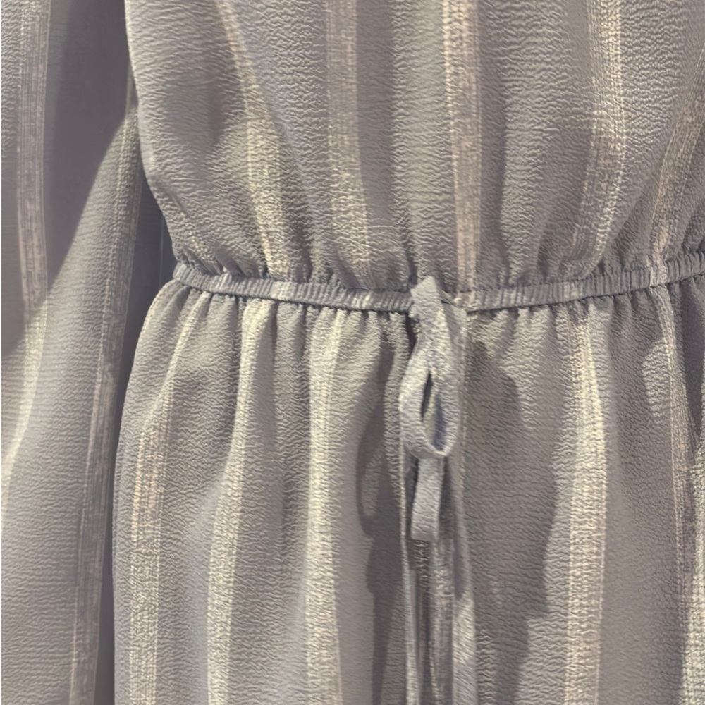 Rue 21 Light Blue Off Shoulder Romper | Long Sleeve Elastic Waist | Size S - Picture 6 of 7